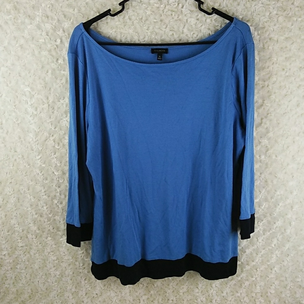 Talbot's women long sleeve top blue